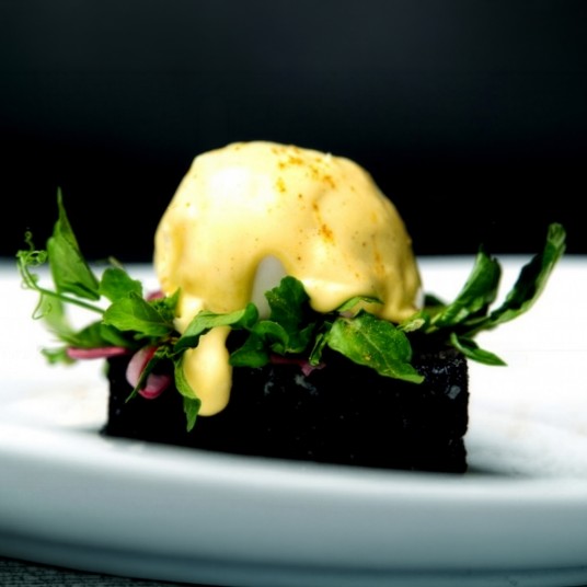 Black pudding with hollandaise Brad Farmerie 2
